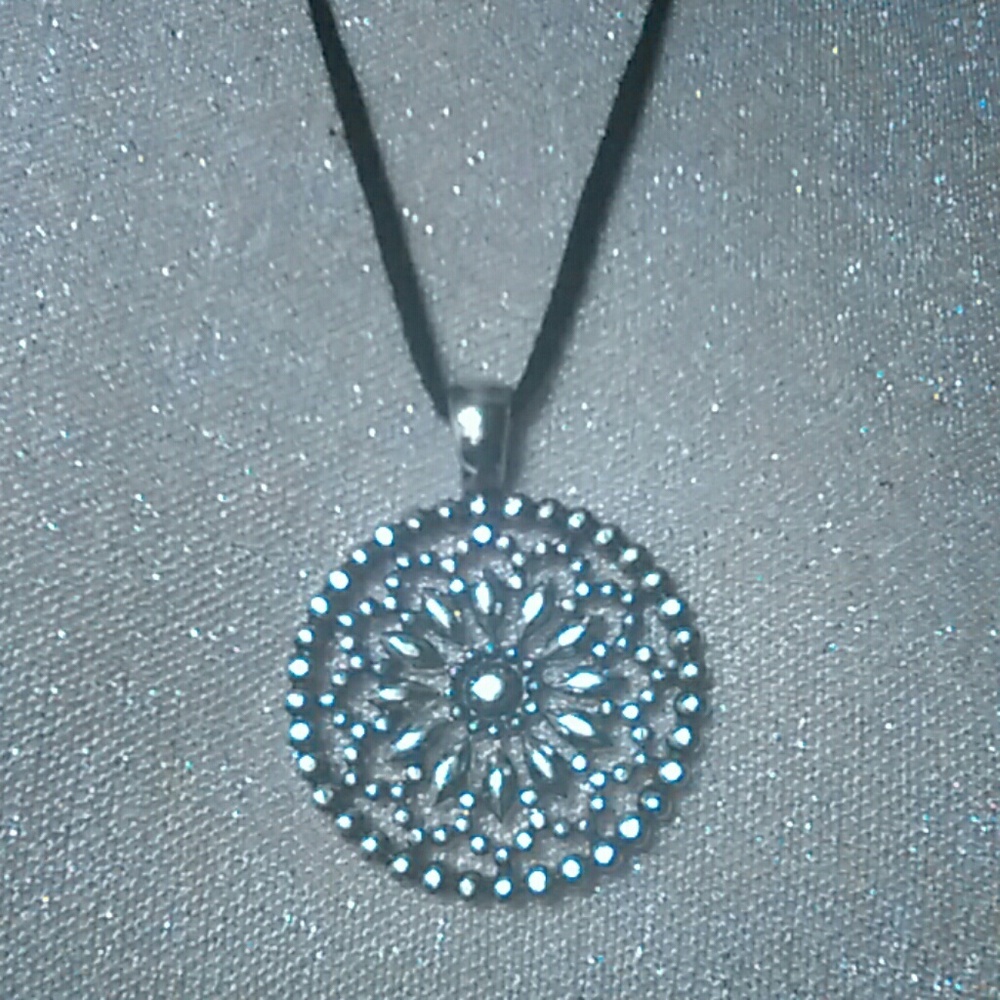 Silver and Black Suede Bold Necklace